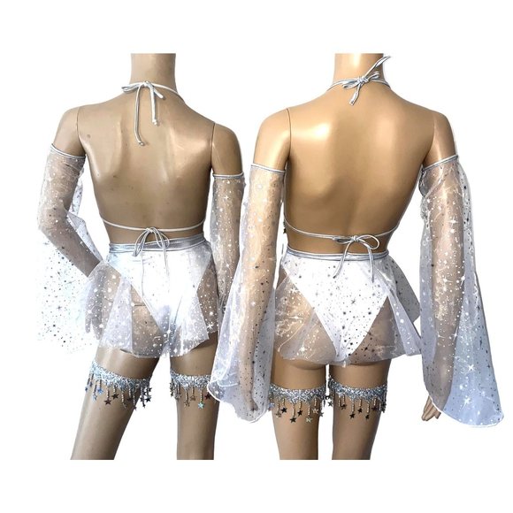 Stars and Moons Galaxy Celestial Rave Festival Outfit - Picture 3 of 5